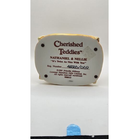 Cherished Teddies Twice As Nice With You 950513 Nathaniel & Nellie 1991 Hillman - Picture 5 of 6